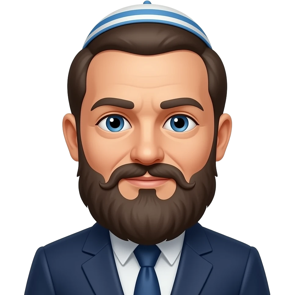 A Jewish man with a yamaka and two curls emoji