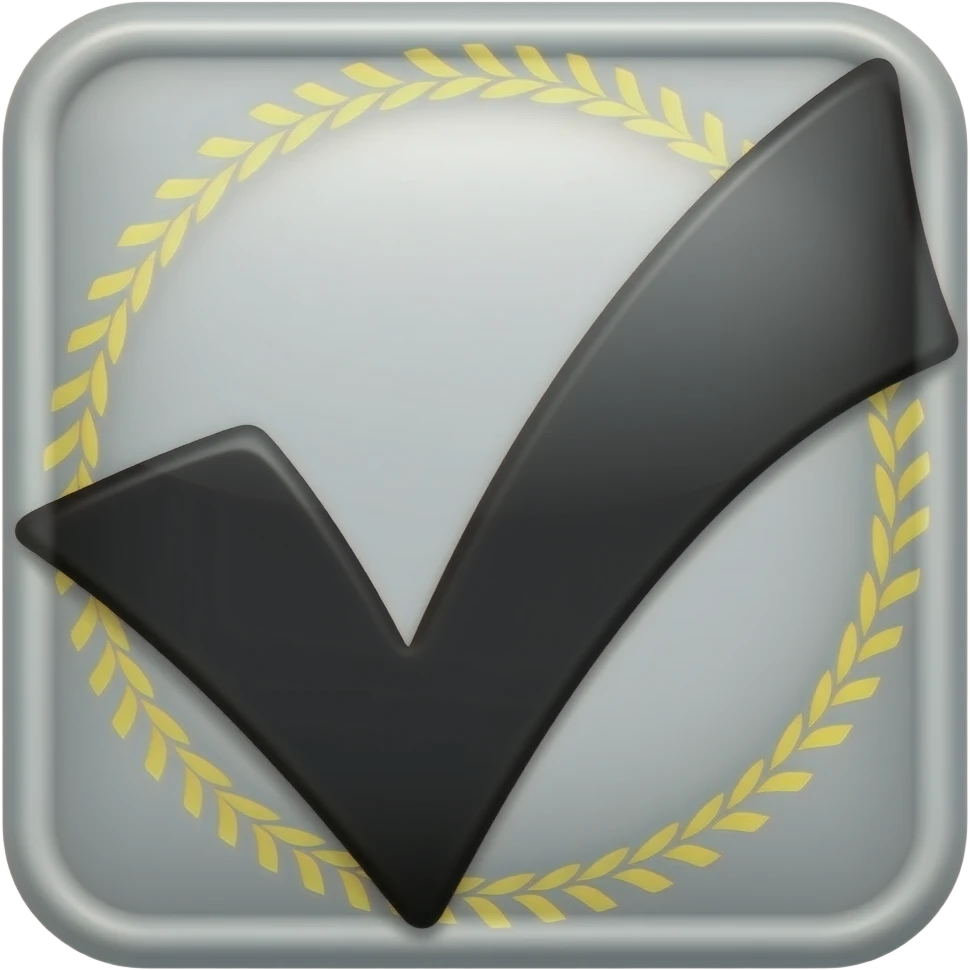 Plain black verified badge emoji