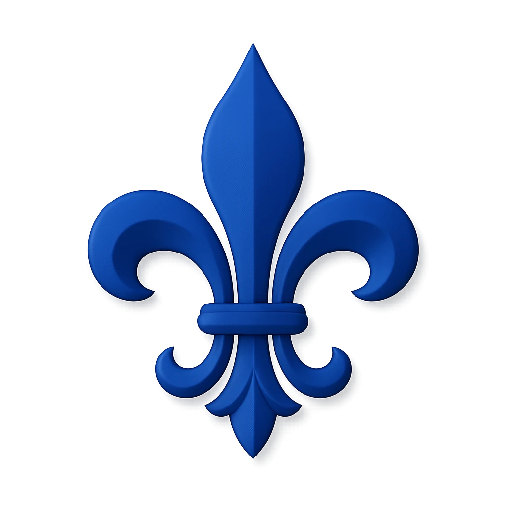 fleur de lys royale in royal blue, with subtle shadow emoji