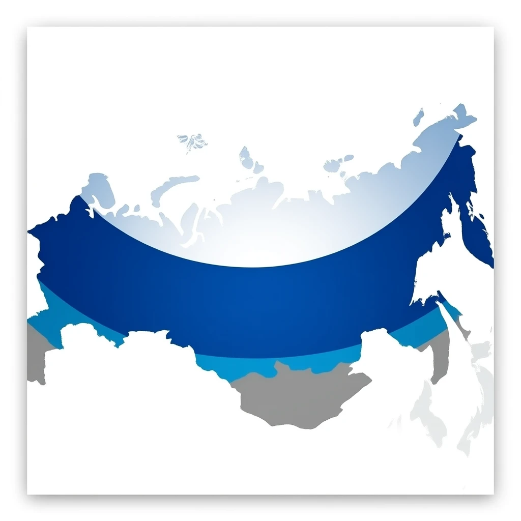 Map russia on a paper map, professional look, use colors Dark blue, Deep blue, Sky blue, Sea turquoise, Sky white, Coastal grey emoji