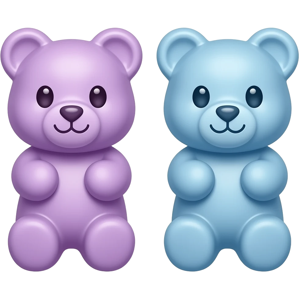 Light purple and Light Blue Gummy Bear pair emoji