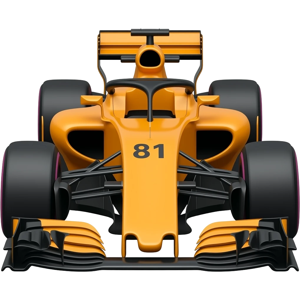 mclaren orange formula 1 car with number 81 horizontal emoji