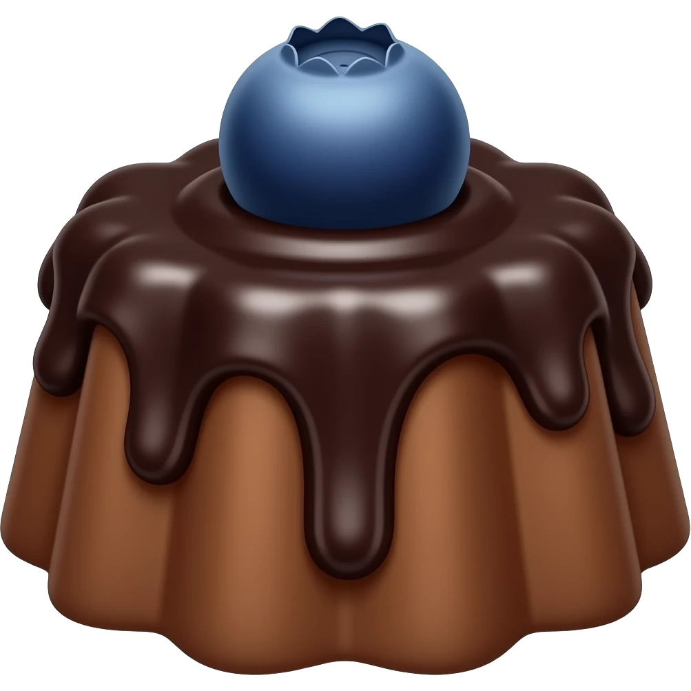 Dark pudding swirl with a blueberry on top emoji