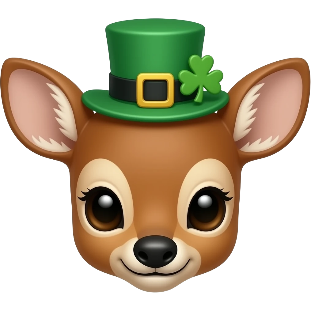 Baby Deer Head dressed for St Patrick’s day emoji
