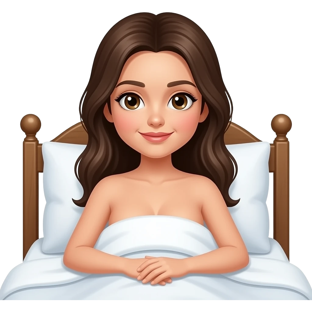 Naked girl in bed emoji
