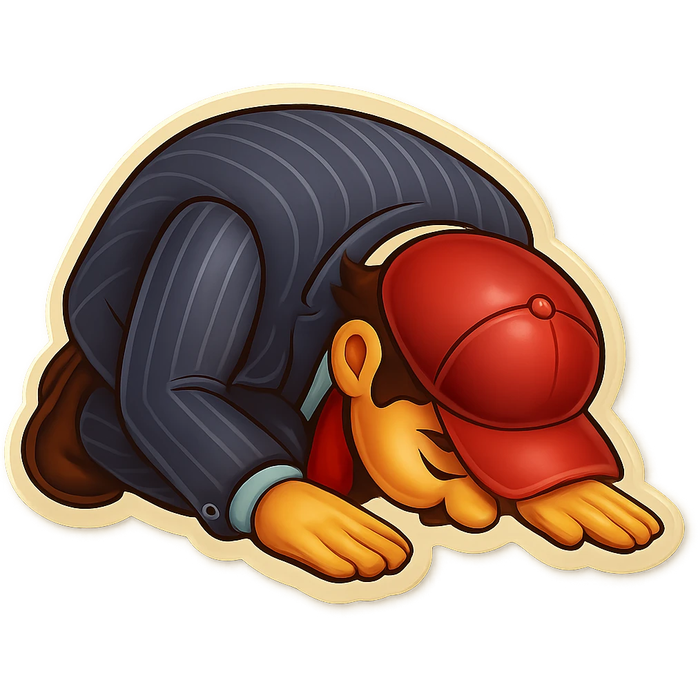 Flip the emoji horizontally from left to right, so the man is facing the opposite direction, keeping the 80% realistic, clear, bold, and expressive emoji style. emoji