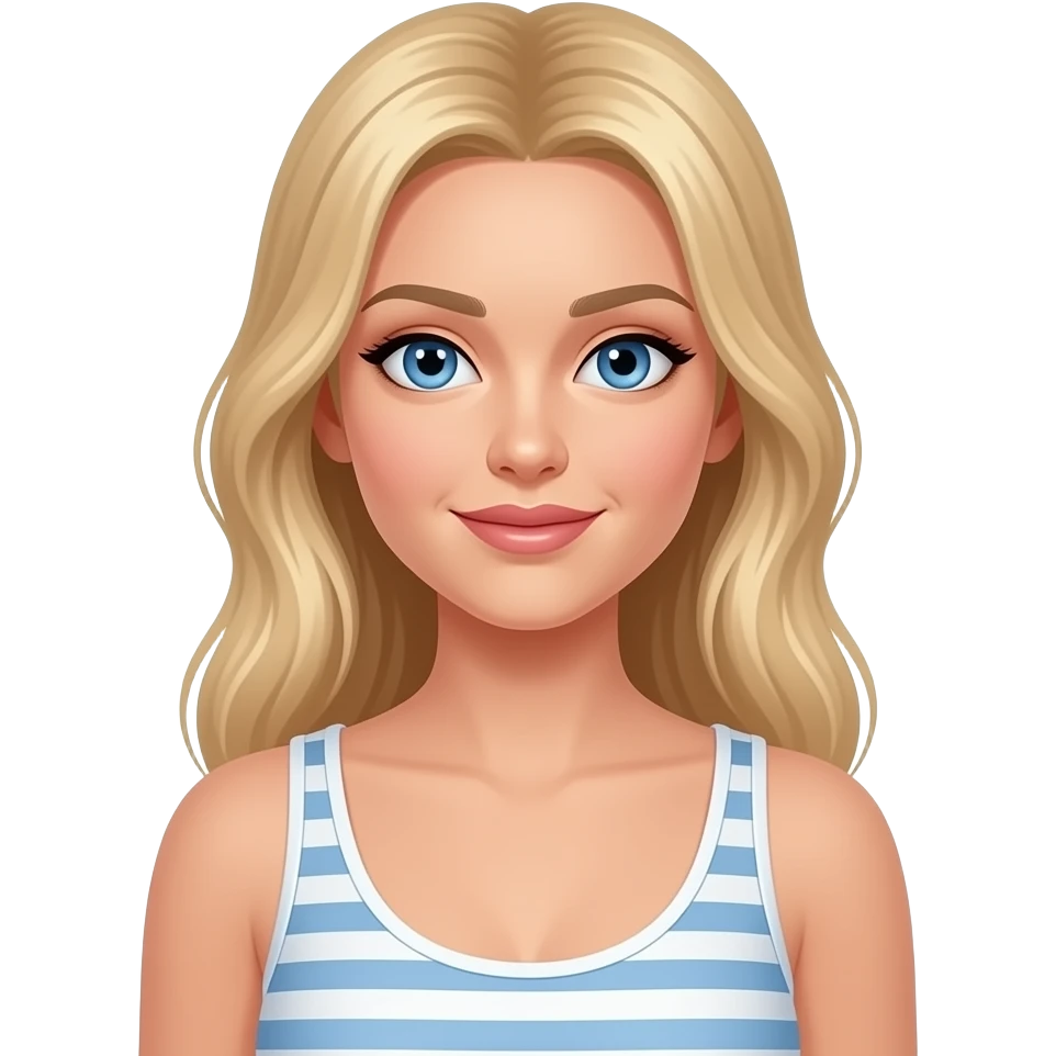 Sexy girl, blonde, blue eyes, norwegian, tank top emoji