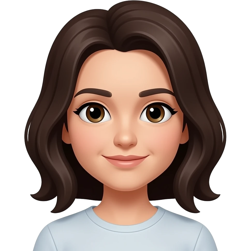 cor do cabelo castanho bem escuro emoji