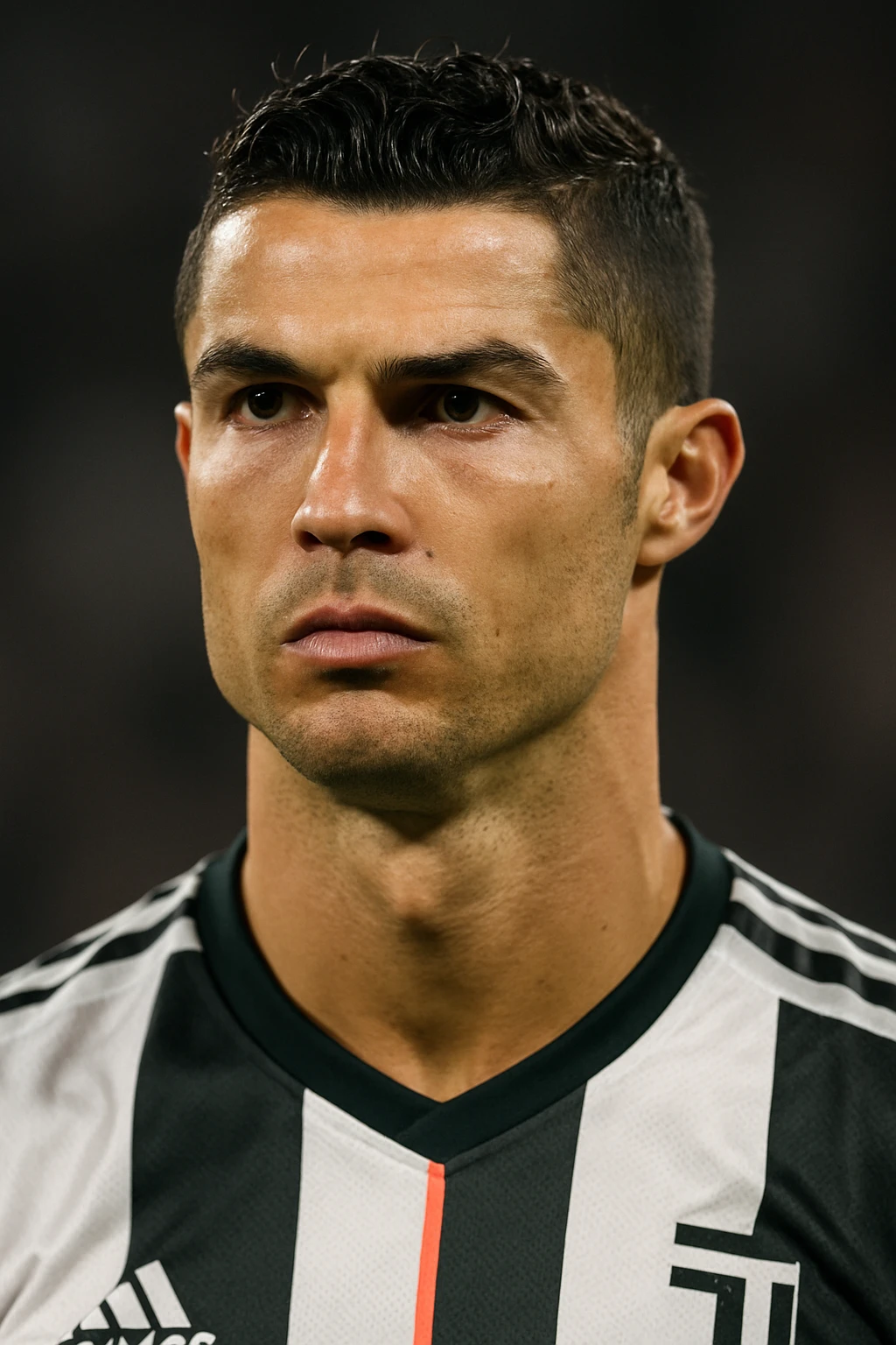 Cristiano Ronaldo Footballer Realistic Portrait Style Image AI 