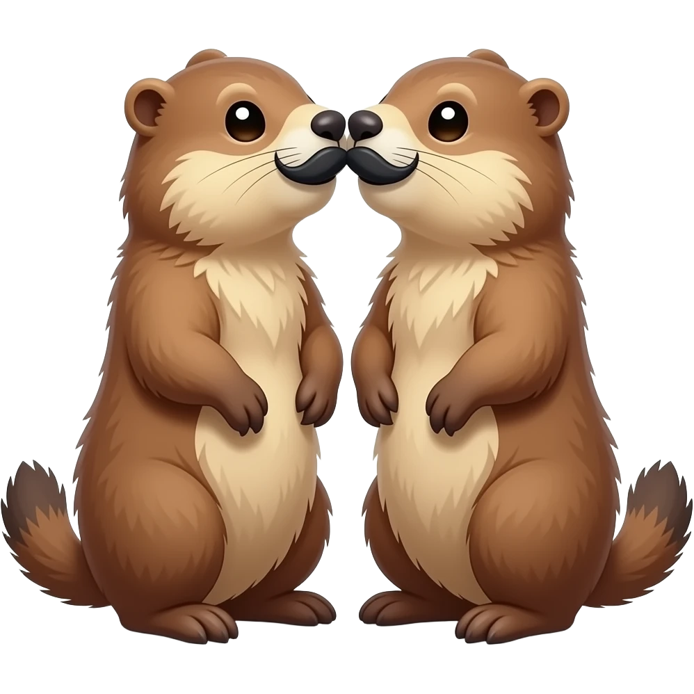 2 marmottes avec bisous et meguettes emoji