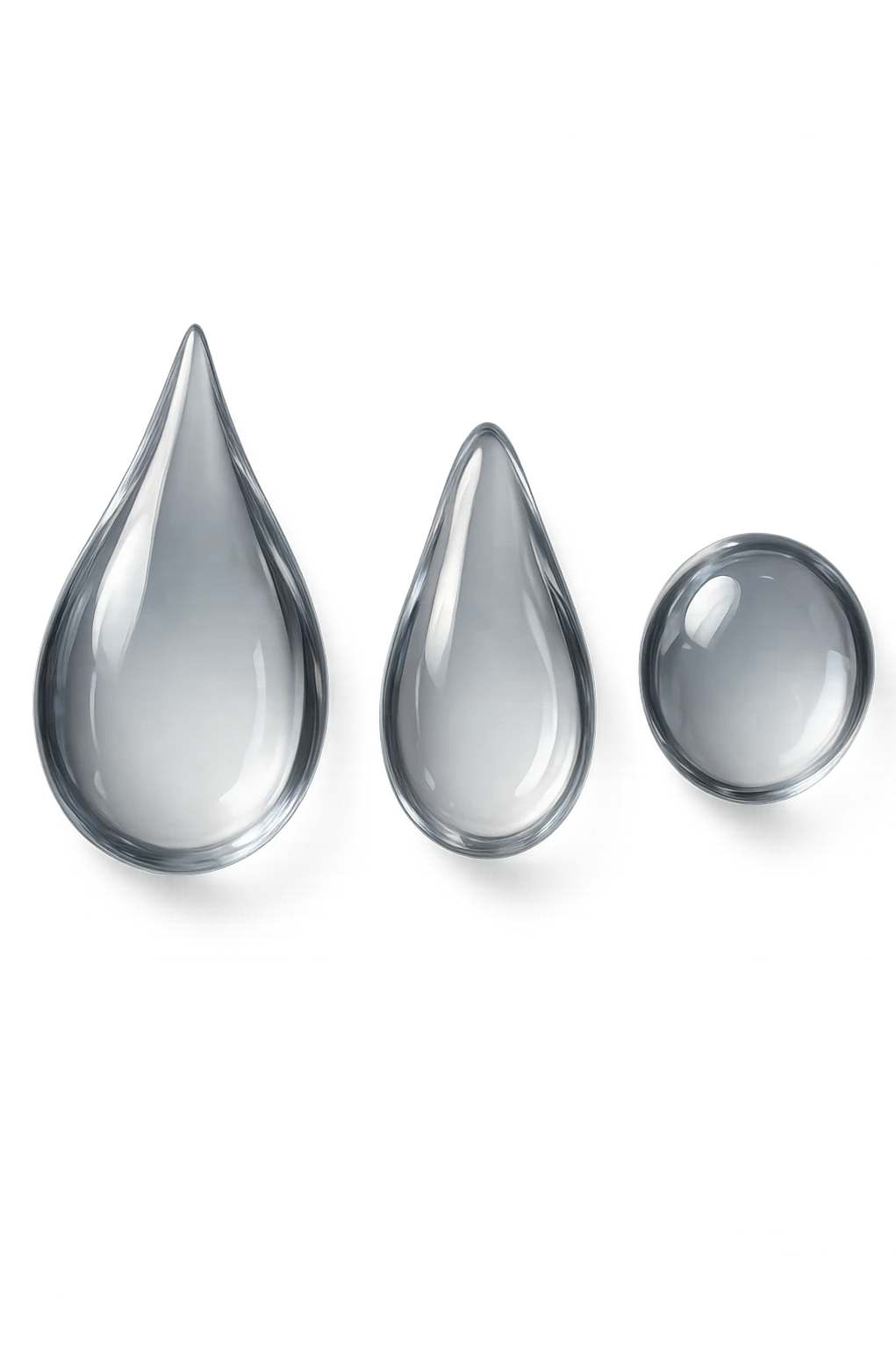 3 gocce di acqua 3d, iperrealistica 4k emoji