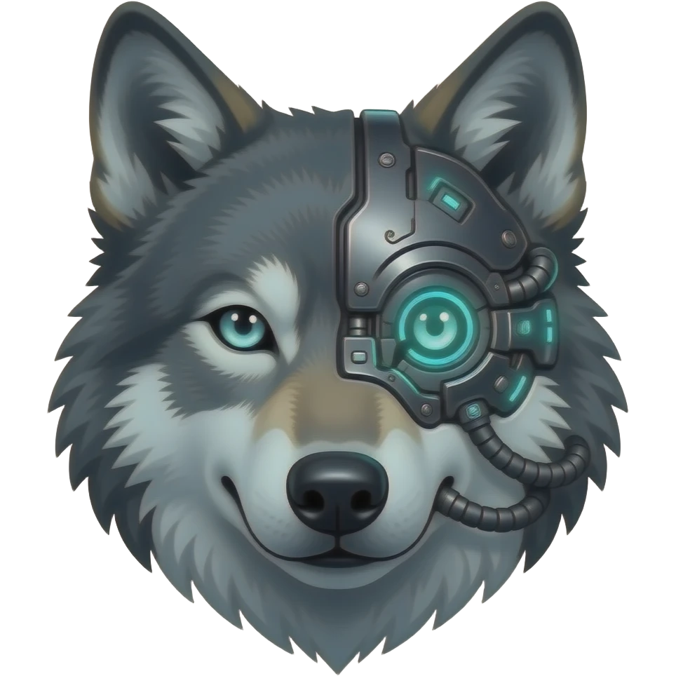 cyberpunk wolf head emoji