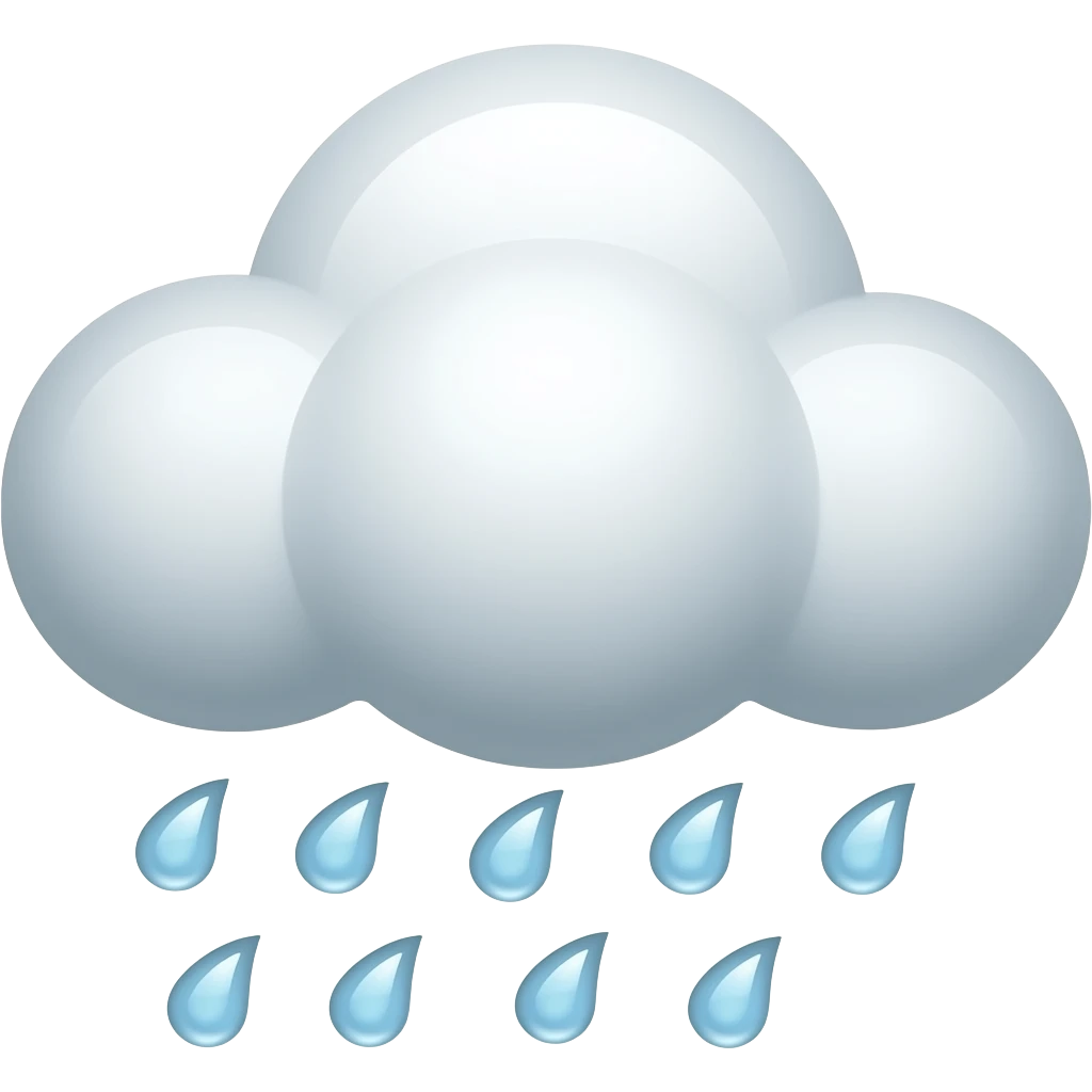 cloud with rain without background emoji