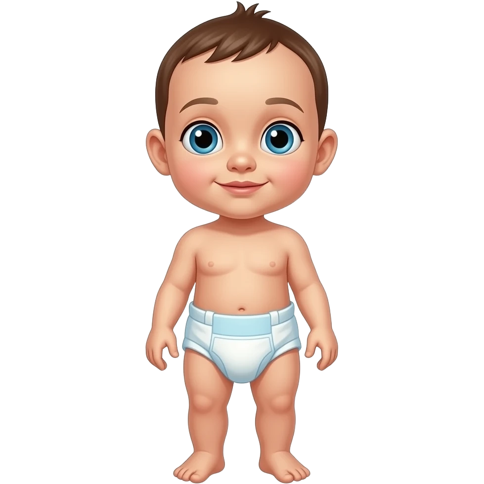 Um bebe   com o corpo inteiro de fralda emoji