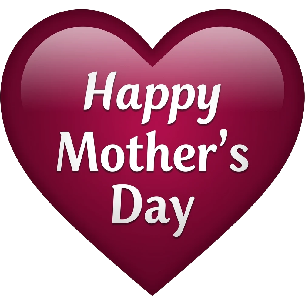 Happy Mother's Day burgundy  empji heart emoji