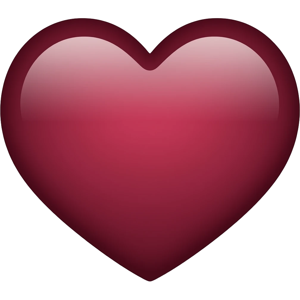Burgundy colour heart emoji