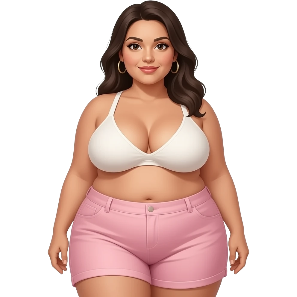 A latina with her uncovered full body and massive boobs emoji