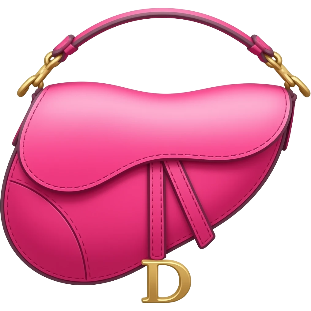 bright pink dior saddle bag emoji
