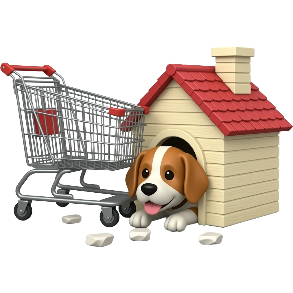 Shopping trolley is slam doghouse emoji