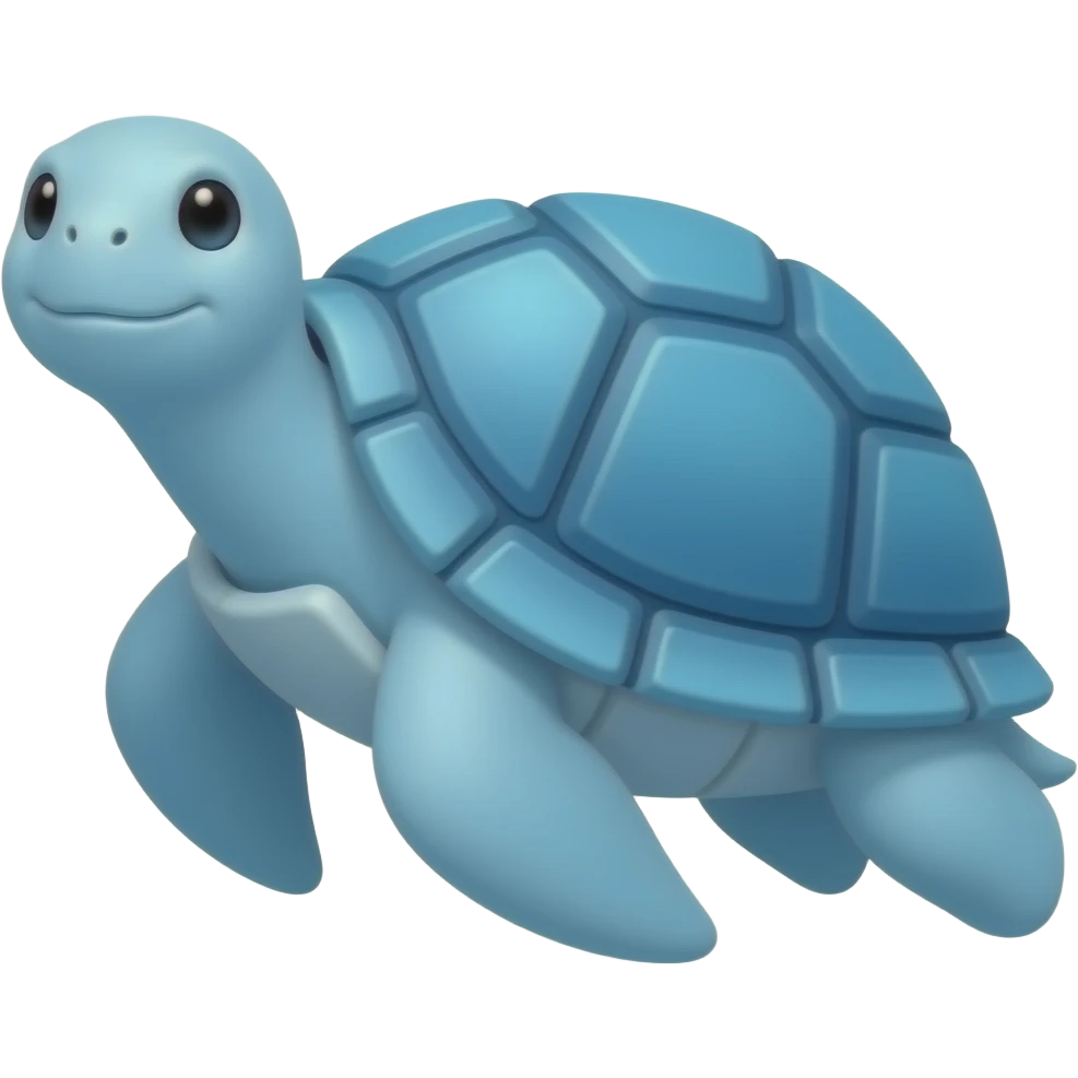 Una tortuga azul emoji
