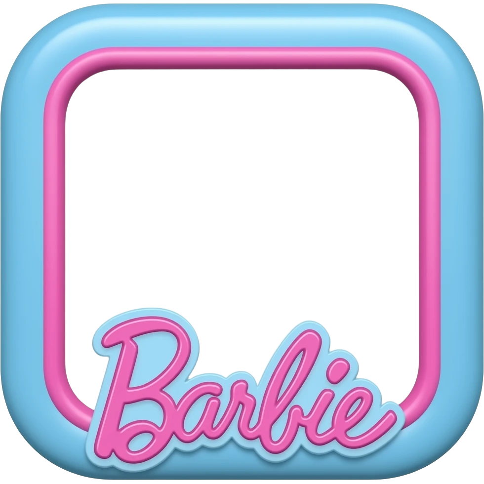 blue pink  Photo booth frame , transparent background inspired by barbie colour pallete emoji