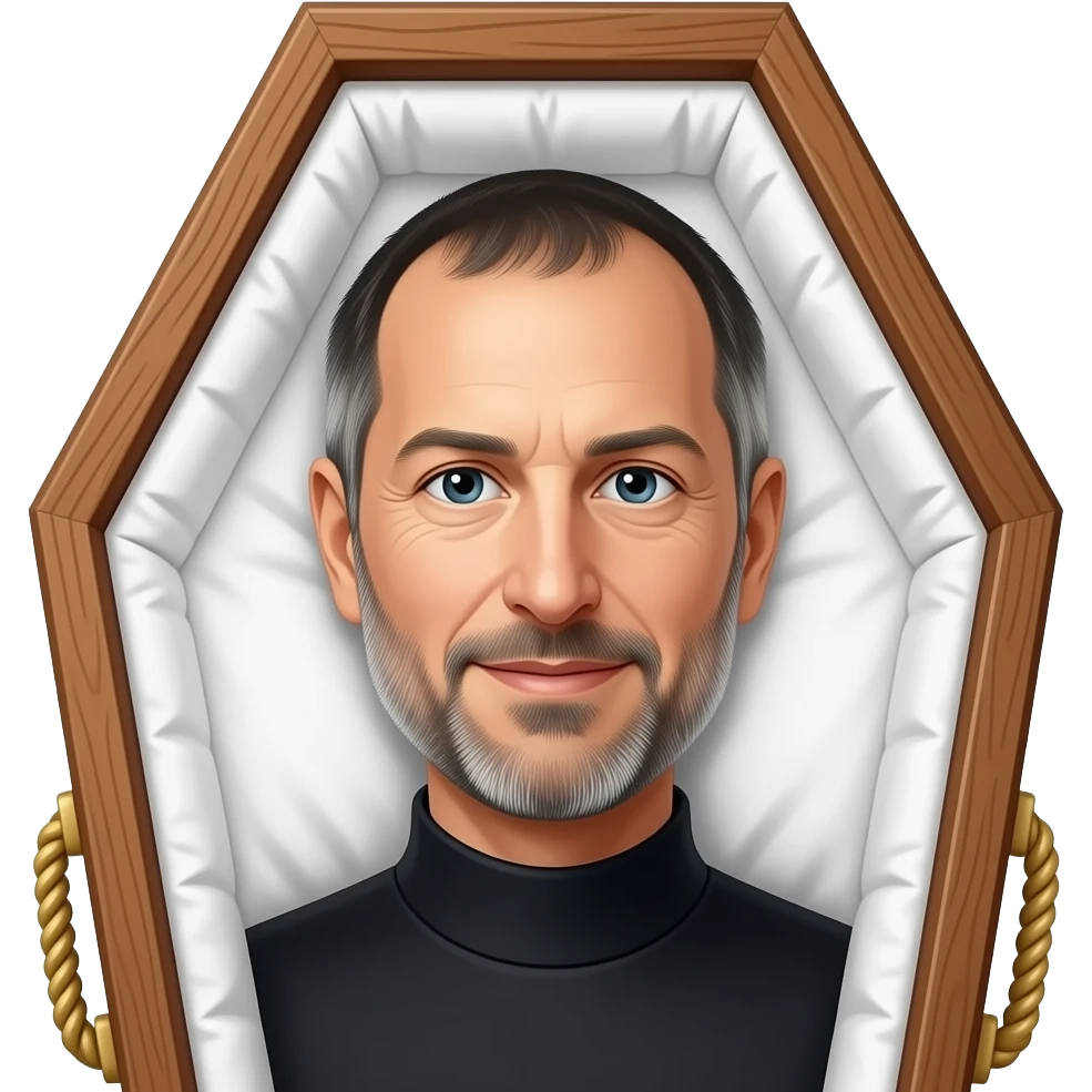 Steve jobs in coffin emoji