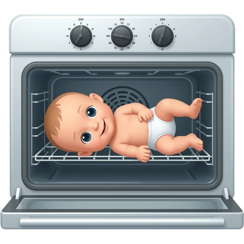 human baby inside oven emoji