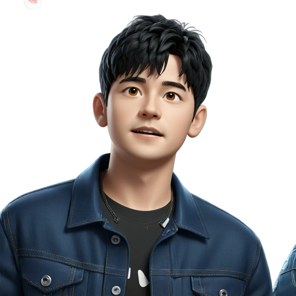 stylish boy in denim jacket emoji