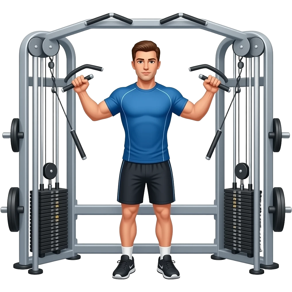 guy gym standing tricep extension machine emoji