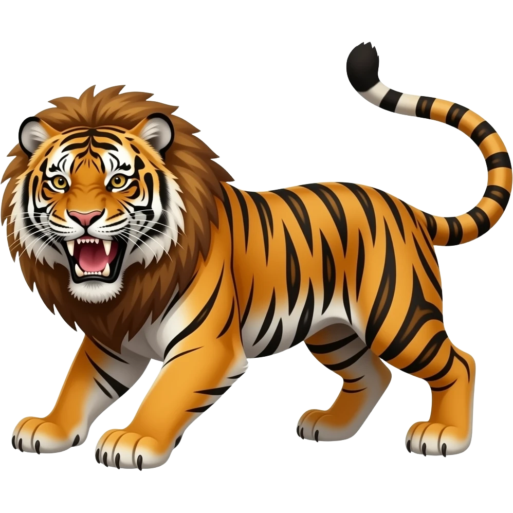 Tiger kills lion emoji