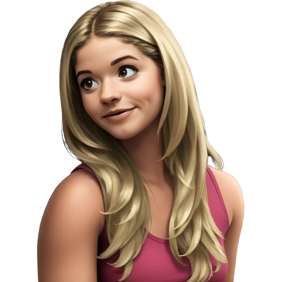 blonde girl in library reading emoji