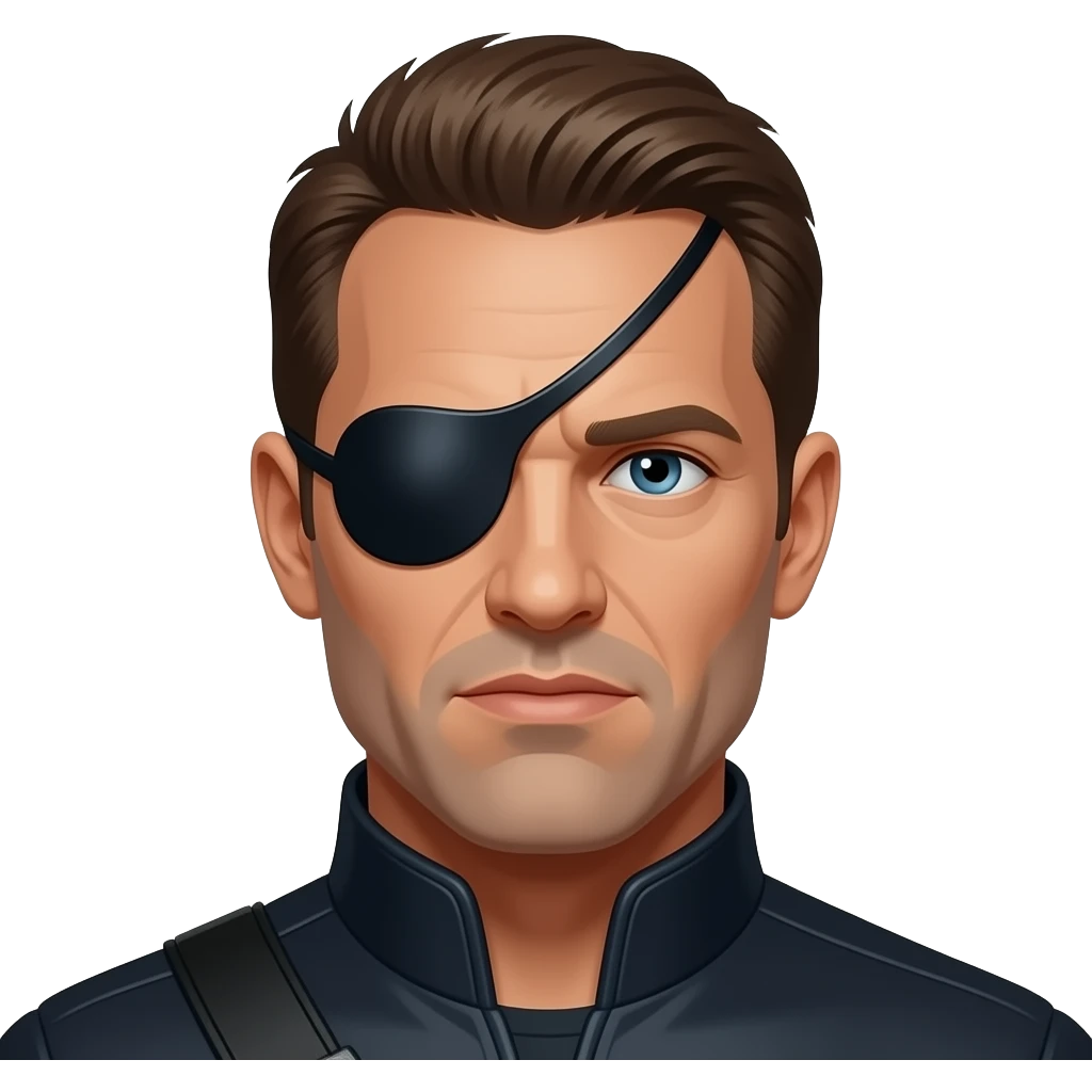Nick Fury Marvel black eye patch one eye only head emoji
