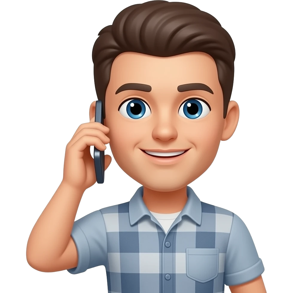 person on a call holding their smartphone emoji