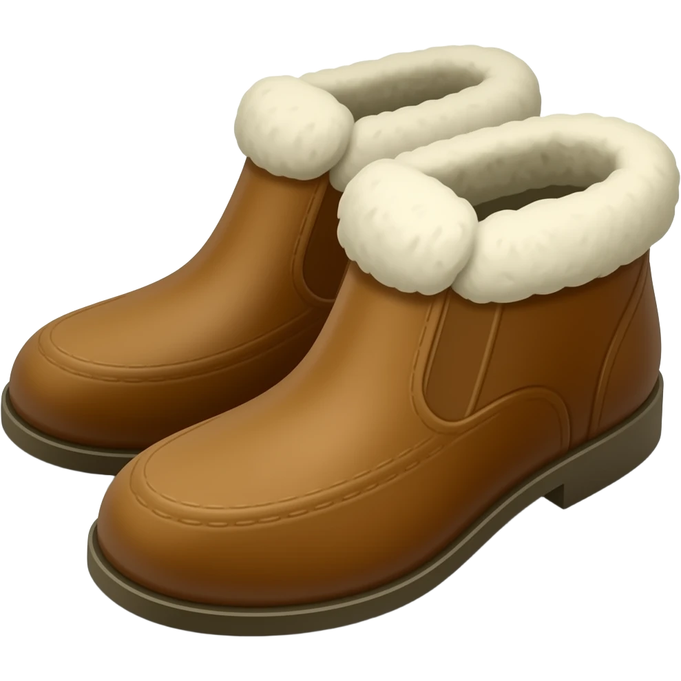 Brown shoes that has fluff in it and they're long emoji