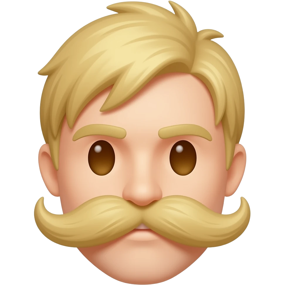 Simple Blonde mustasch not on a face emoji