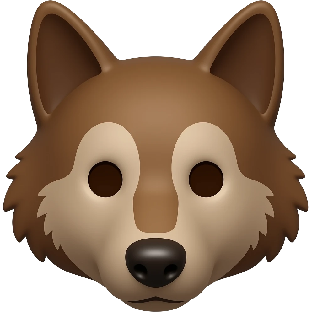 Chocolate wolf face without eyes emoji