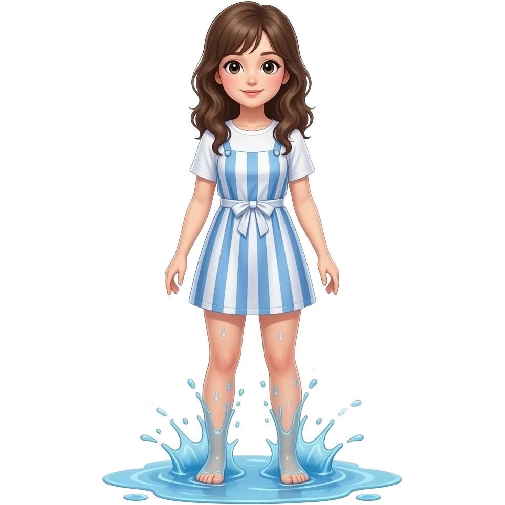 wet girl from legs more water emoji