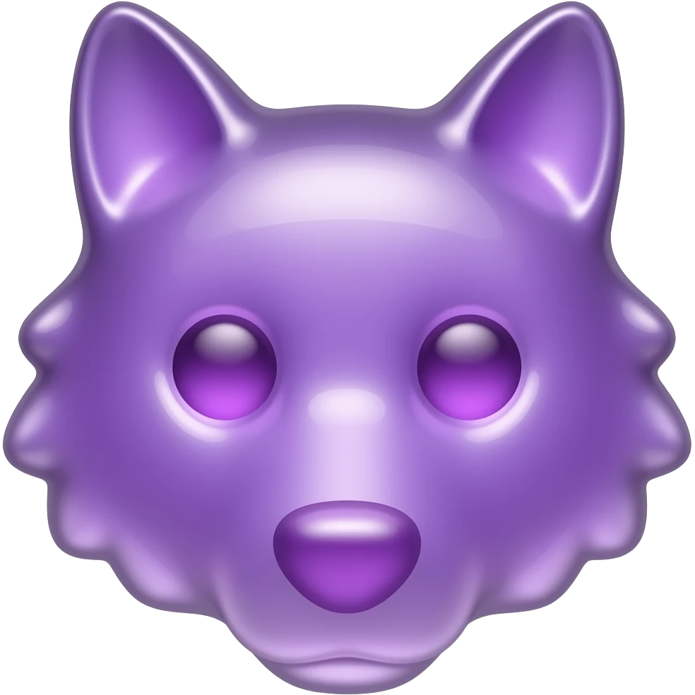 Purple Gummy clear wolf candy face emoji