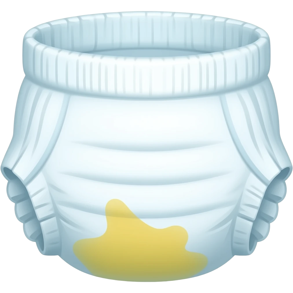 Wet diaper with yellow stain on the bottom emoji