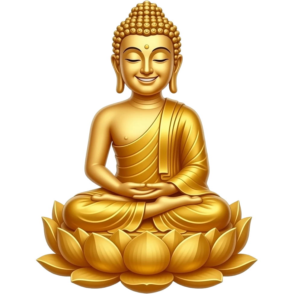 Golden seated joyful buddha emoji