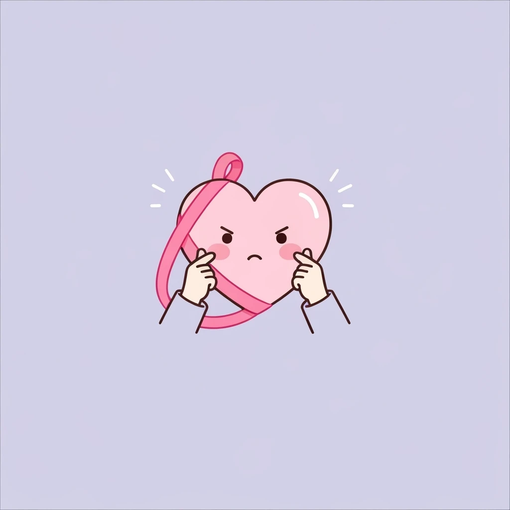 kpop heart with ribbon, cute, expressive, minimal emoji