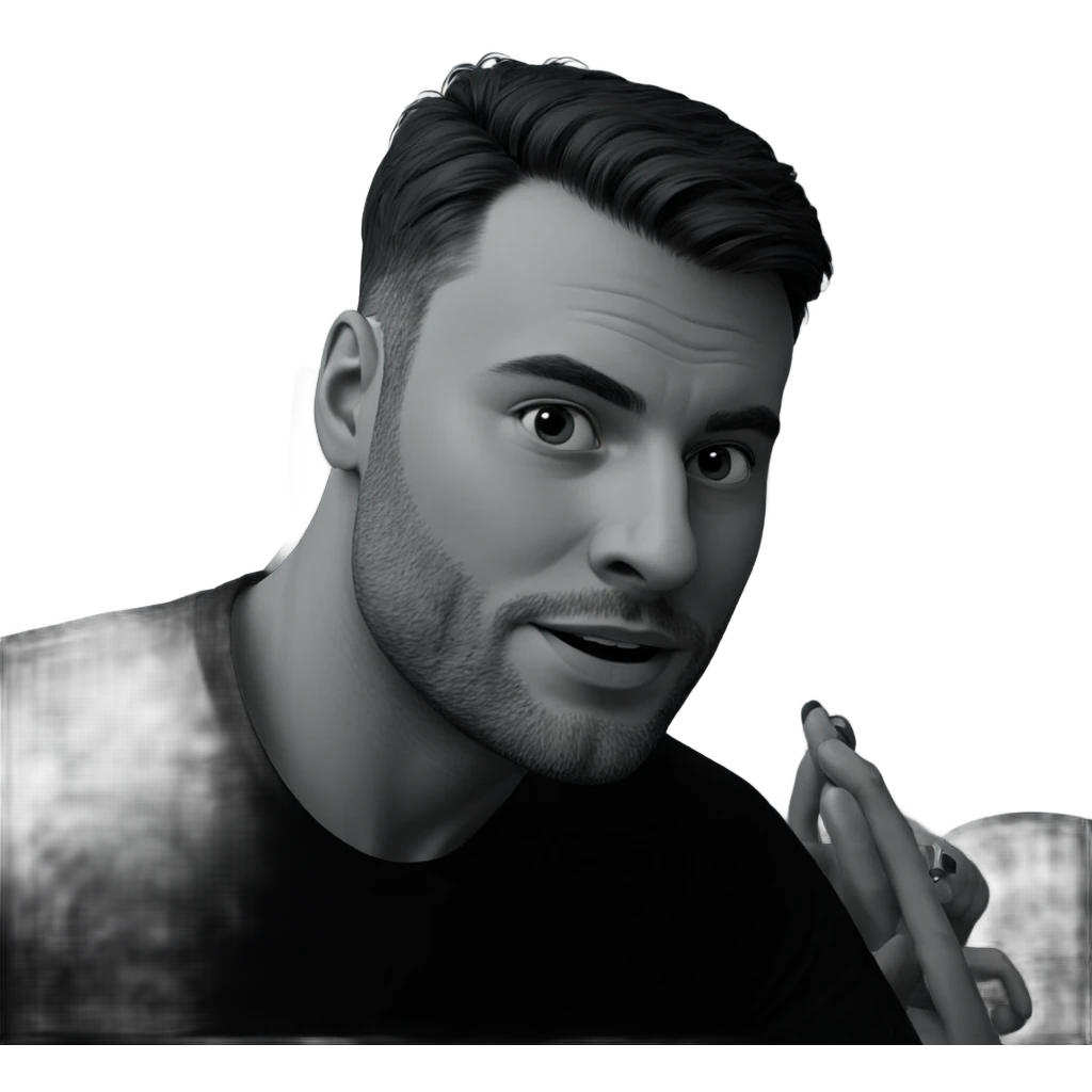 monochrome portrait of mature male emoji