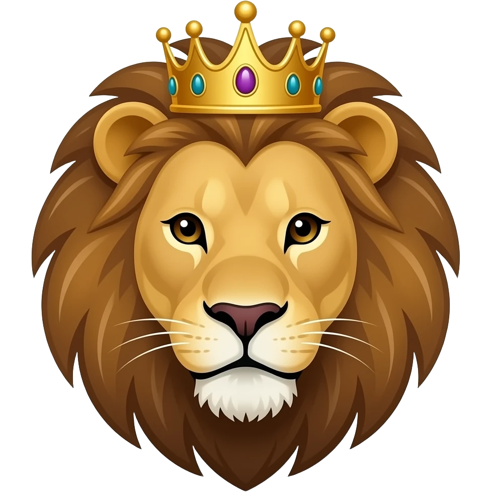 Lion face with crown emoji