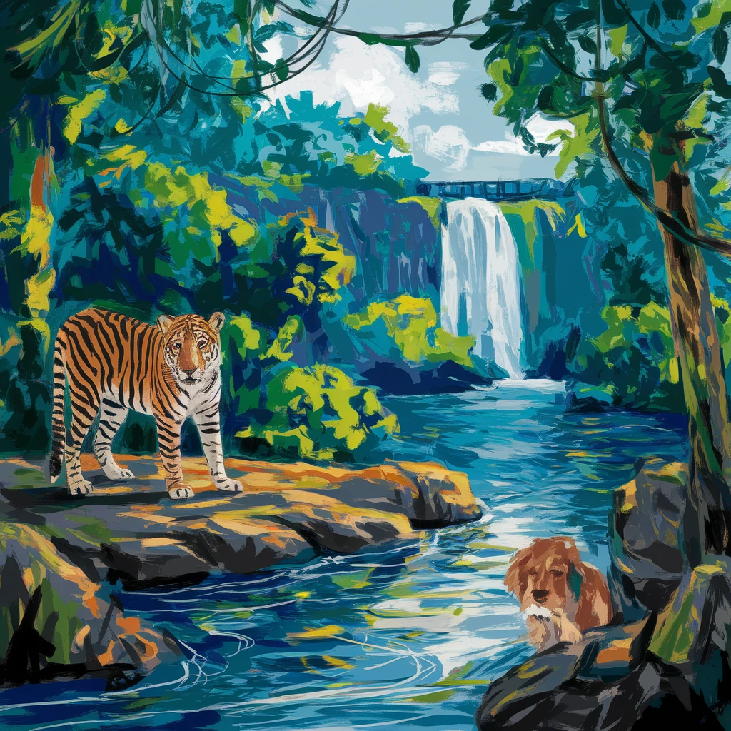 digital painting image of jungle safari emoji