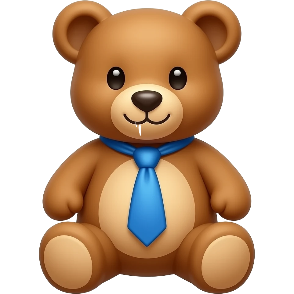a teddy bear wear vibrant blue tie emoji