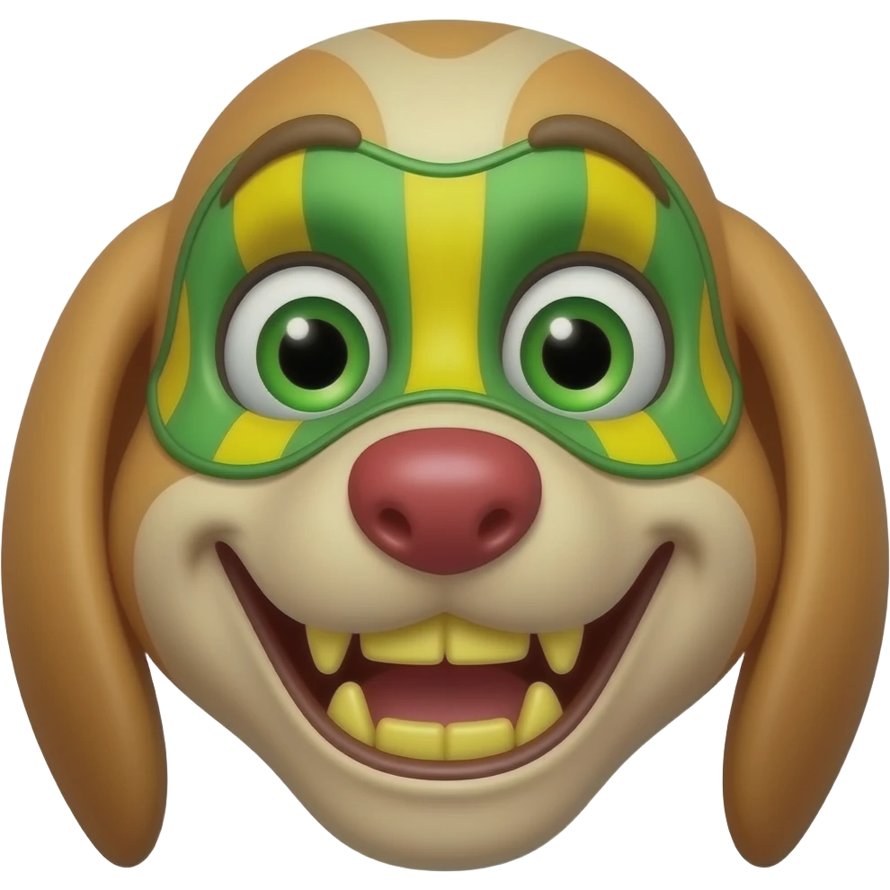 Create a dog emoji that looks like the one from the movie The Mask. emoji