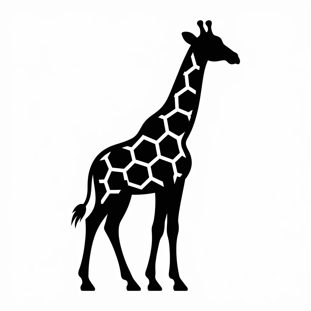 Giraffe icon black silhouette emoji