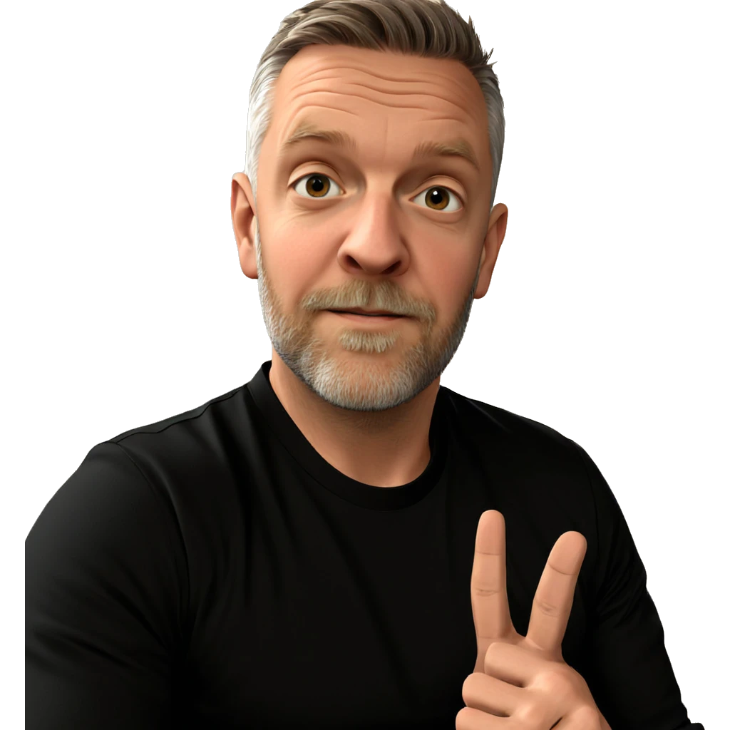 male with beard in black shirt emoji