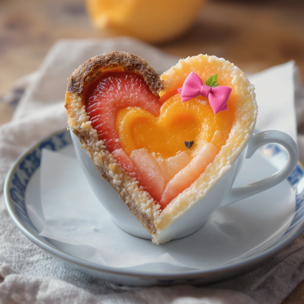 food heart emoji with a bow accent emoji