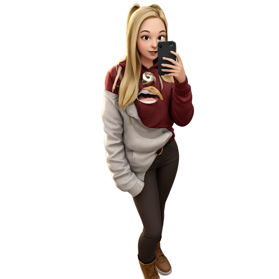 girl taking a selfie outdoors emoji